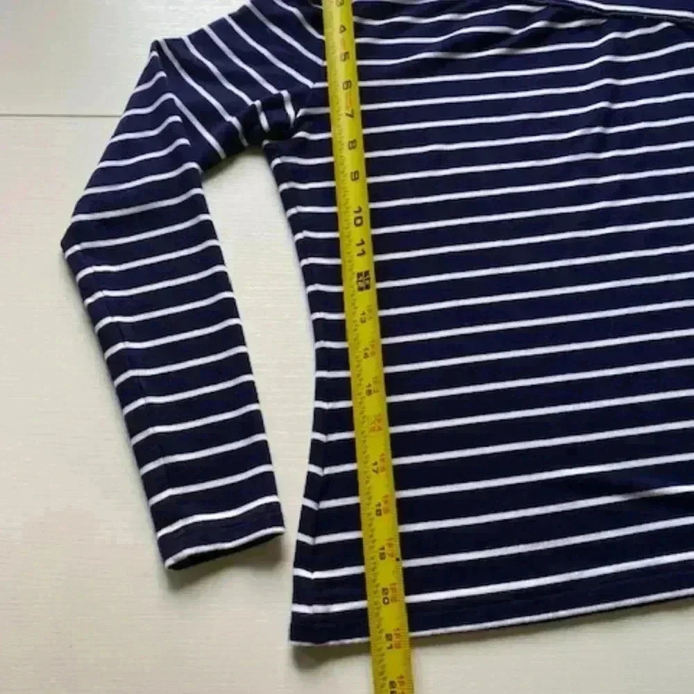Club Monaco Kadeejah Striped Asymmetrical Long Sleeve Top Size S - Picture 6 of 13